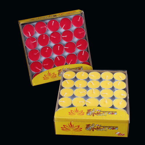 佛燈酥油燈香薰蠟防風(fēng)24小時(shí)蓮花燭臺(tái)家用長(zhǎng)明燈100粒蠟燭燈用品