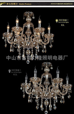 現代奢華酒店家居客廳雙層復式18頭干邑色K9水晶燈GL06 融合典雅與實用的照明藝術